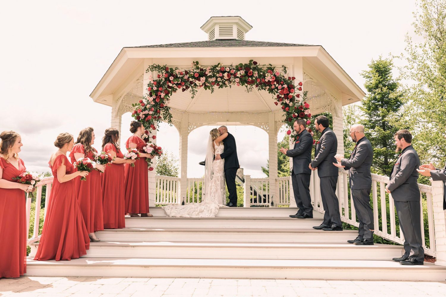 Wedding ceremony at gazebo