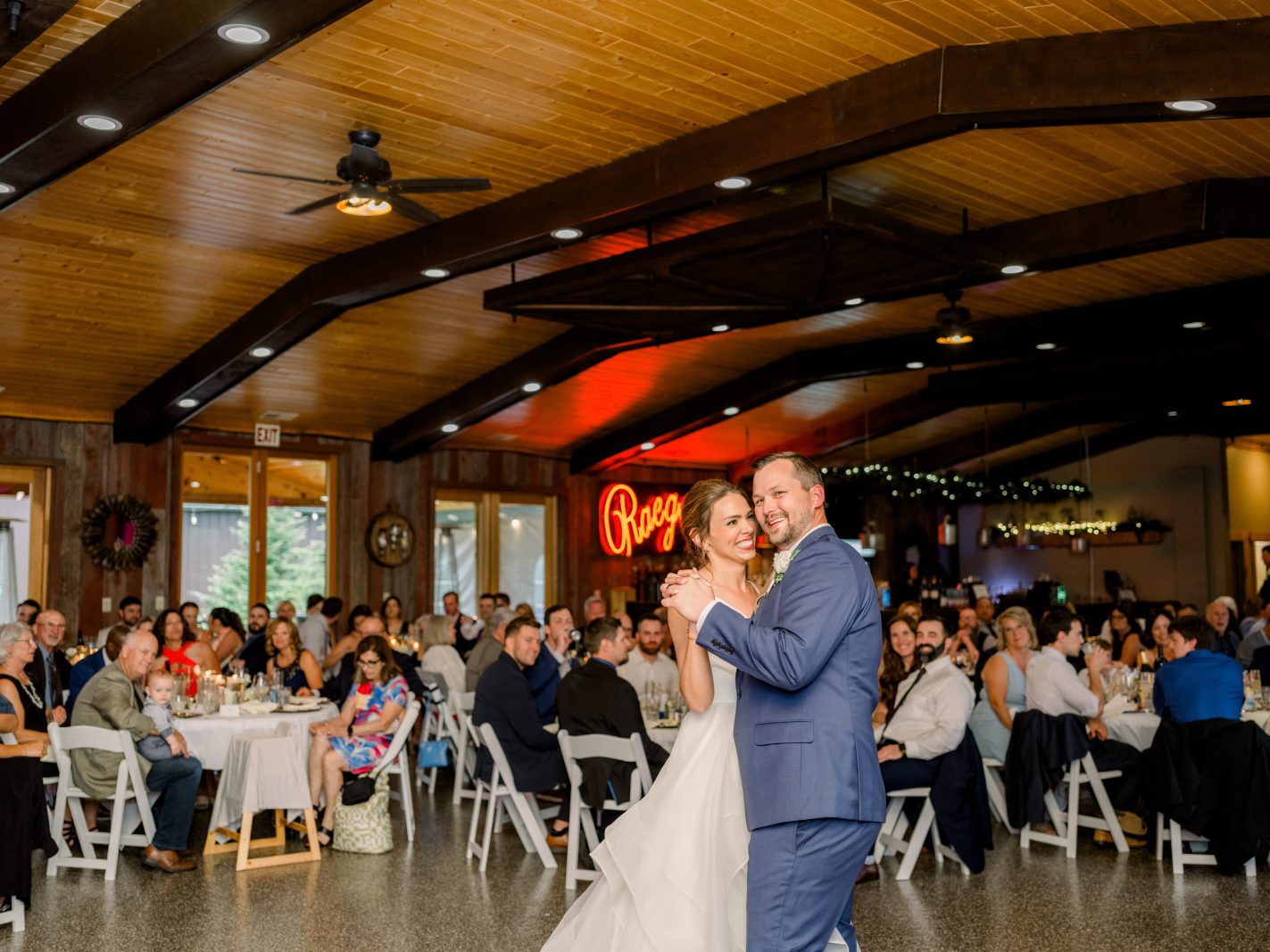 Wedding reception at Raegan's Event Center at Rondele Ranch in Harshaw, Wisconsin