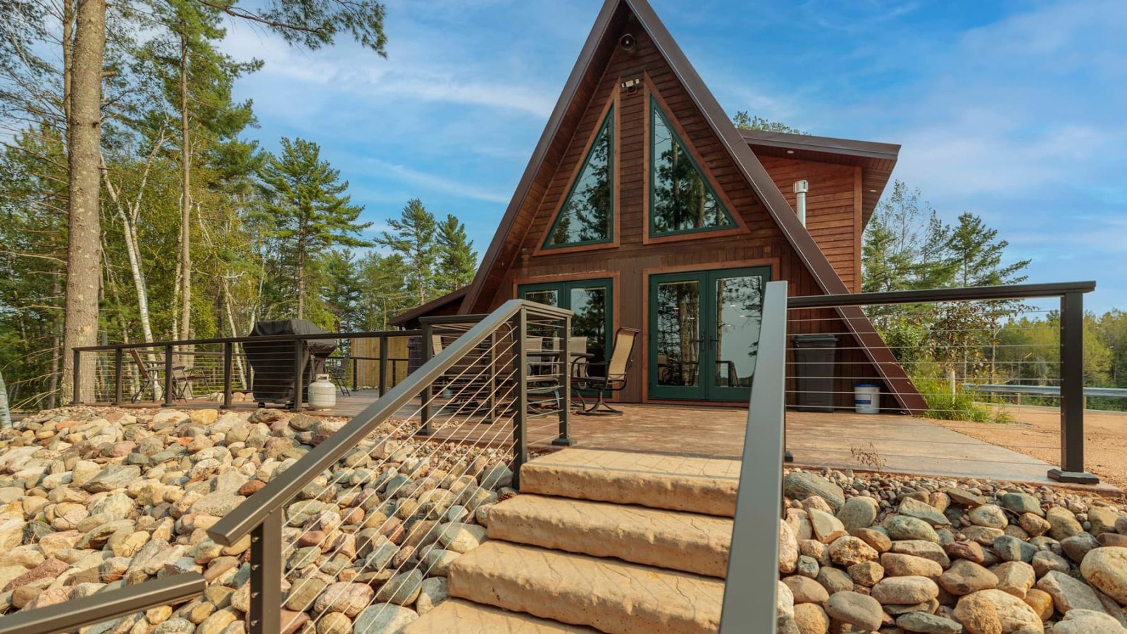 A frame lodge exterior