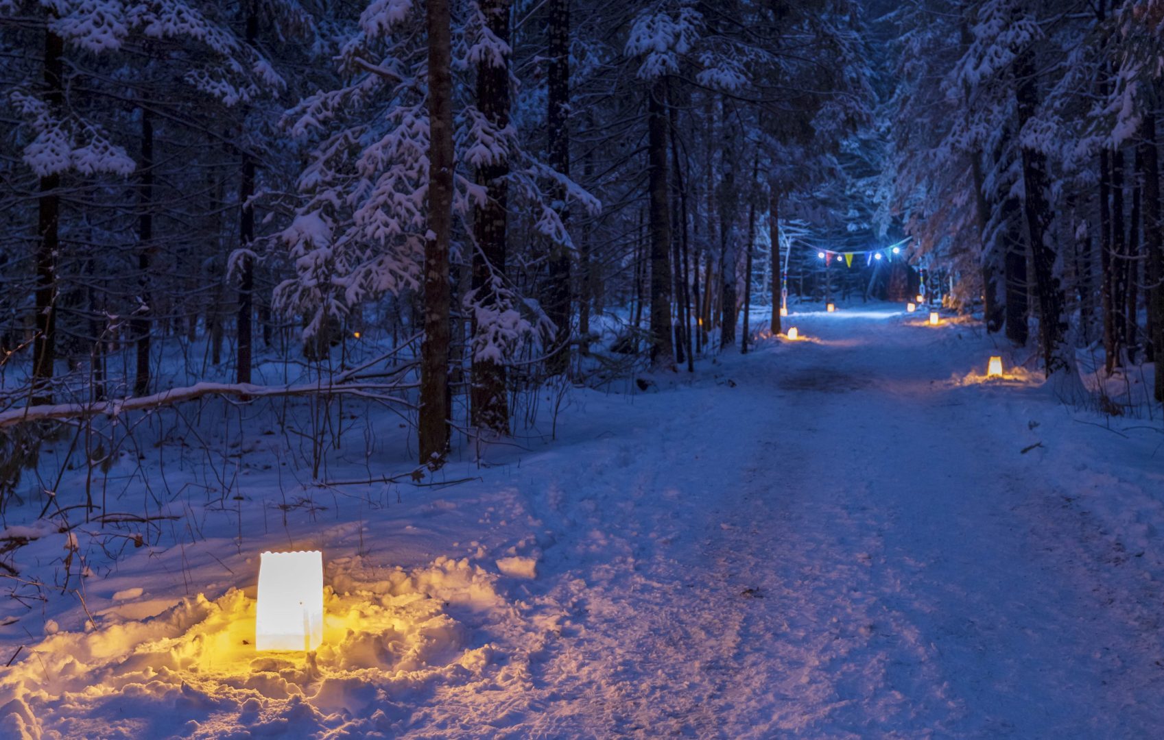 Beautiful walking trail luminated at Rondele Ranch