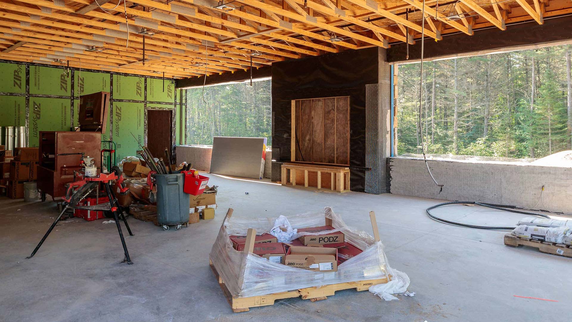 Three-season room with fireplace in the new Graham Center