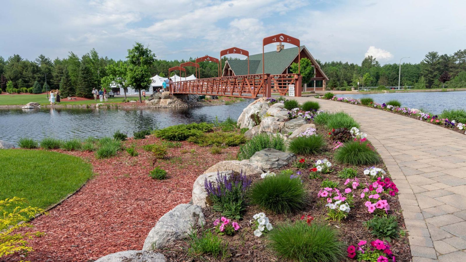 Photo of the bridge and grounds at Rondele Ranch in Harshaw WI