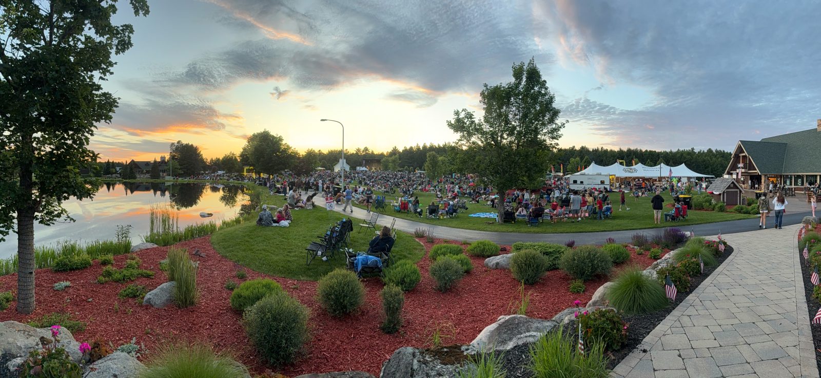Overview of the Rondele Ranch grounds at sunset during Red White & Boom event