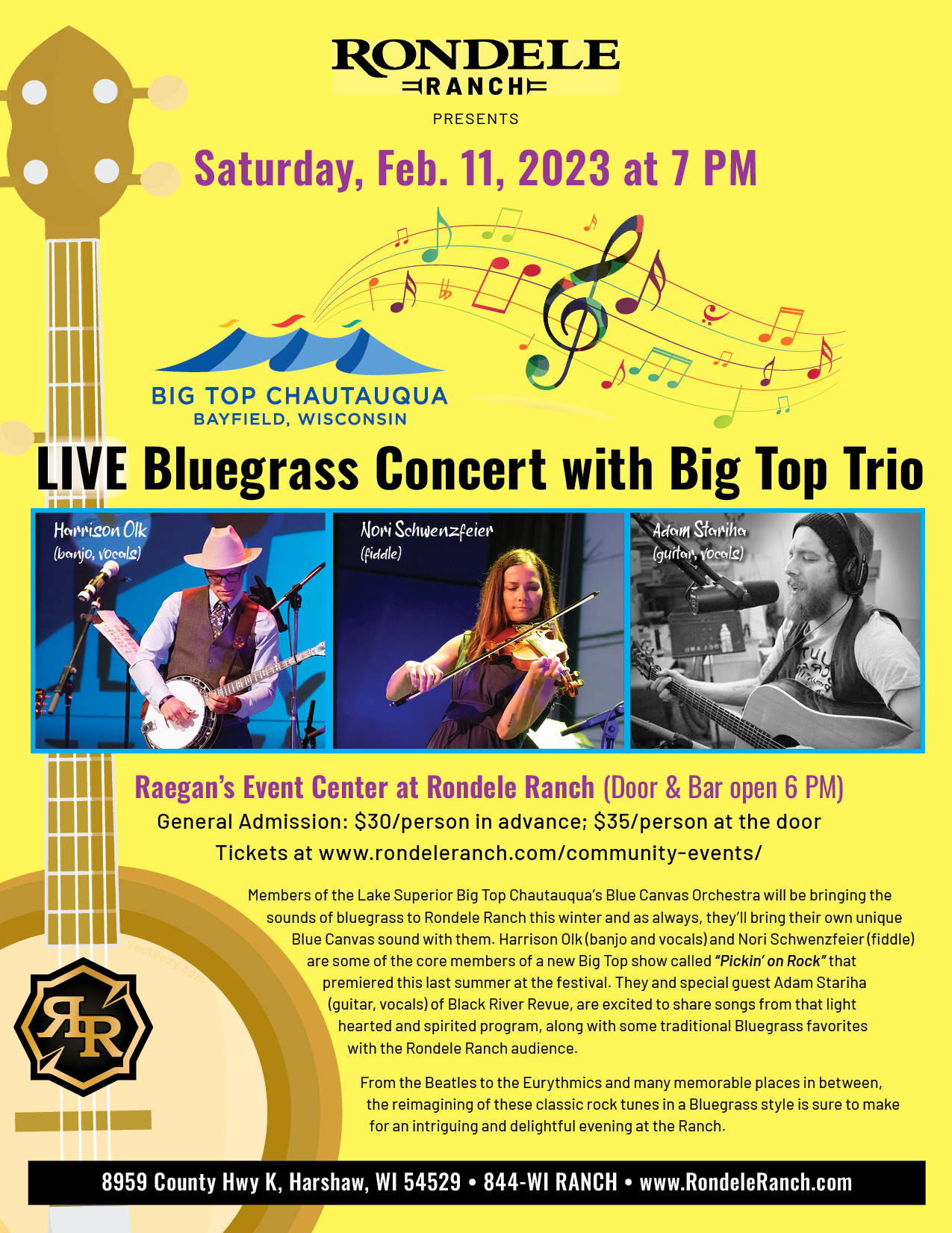 Big Top Chautauqua Bluegrass Trio Rondele Ranch